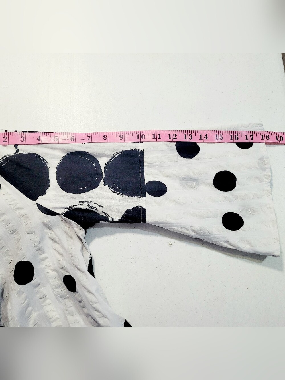 Damee Tunic Top Medium Black White Polka Dot Textured Art To Wear Jacket Shirt - Picture 12 of 12